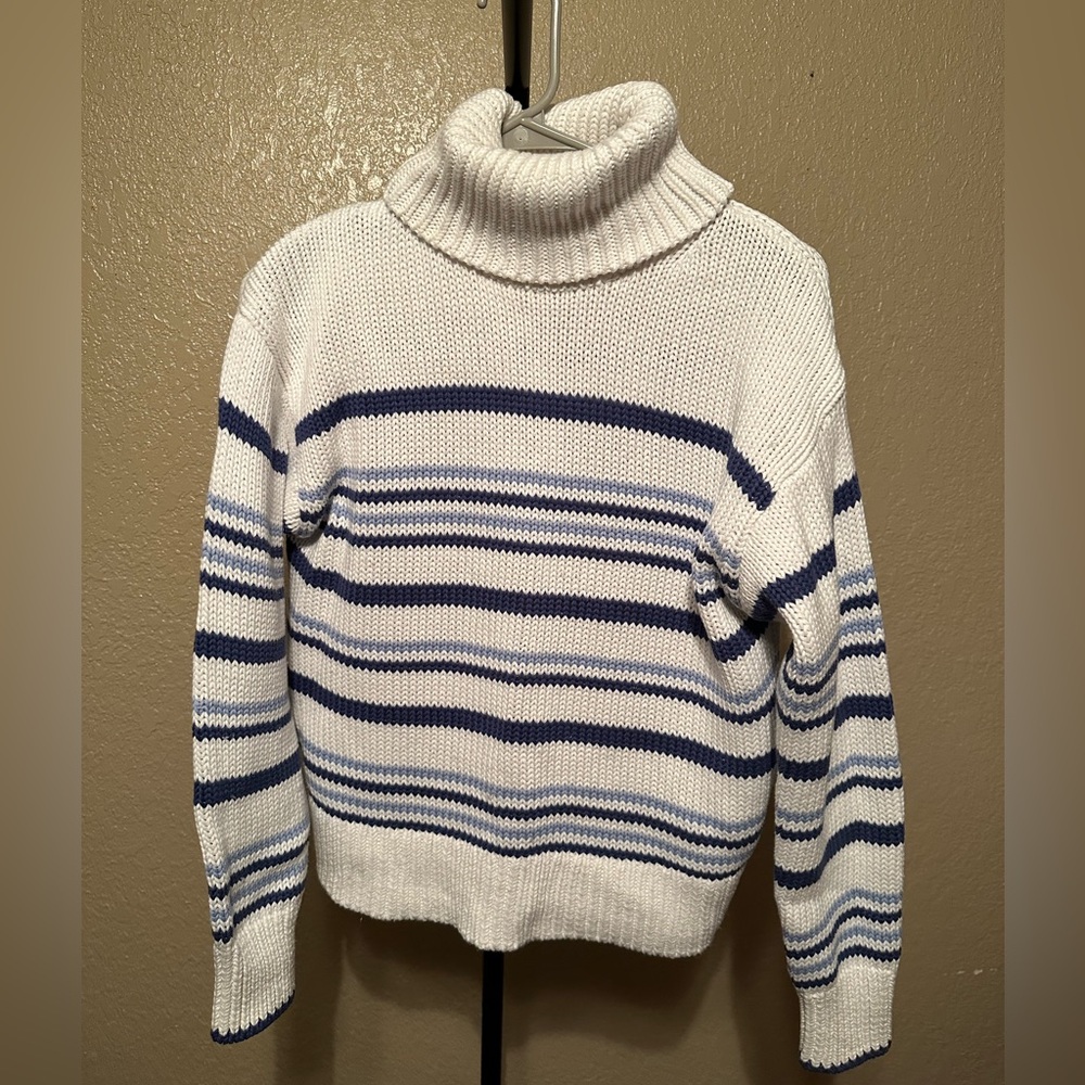 Madewell Cream Ribbed Turtleneck Sweater